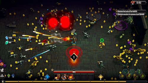 A Void Hunter fighting enemies in Soulstone Survivors