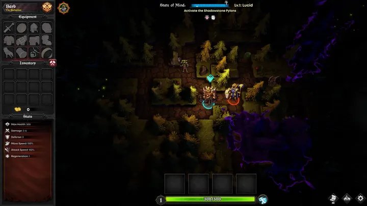Void Hunters exploring a dark forest in Veil of the Soulstones