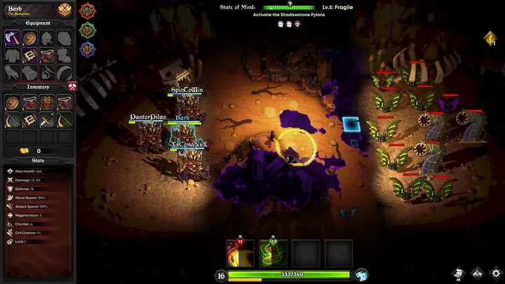 A co-op battle against monsters in Veil of the Soulstones