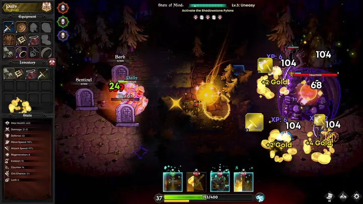 A fast-paced battle yielding gold and experience